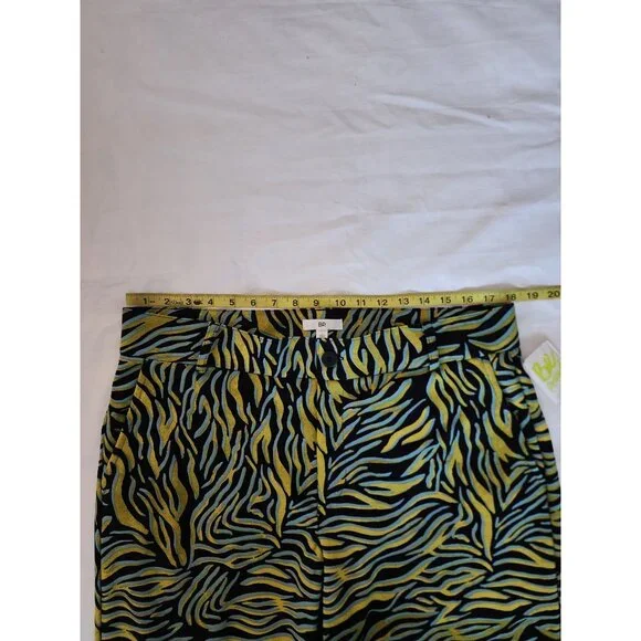 Be Proud Women's Multicolor Animal Print Flat Front Straight Leg Pants Large NWT - Picture 10 of 12